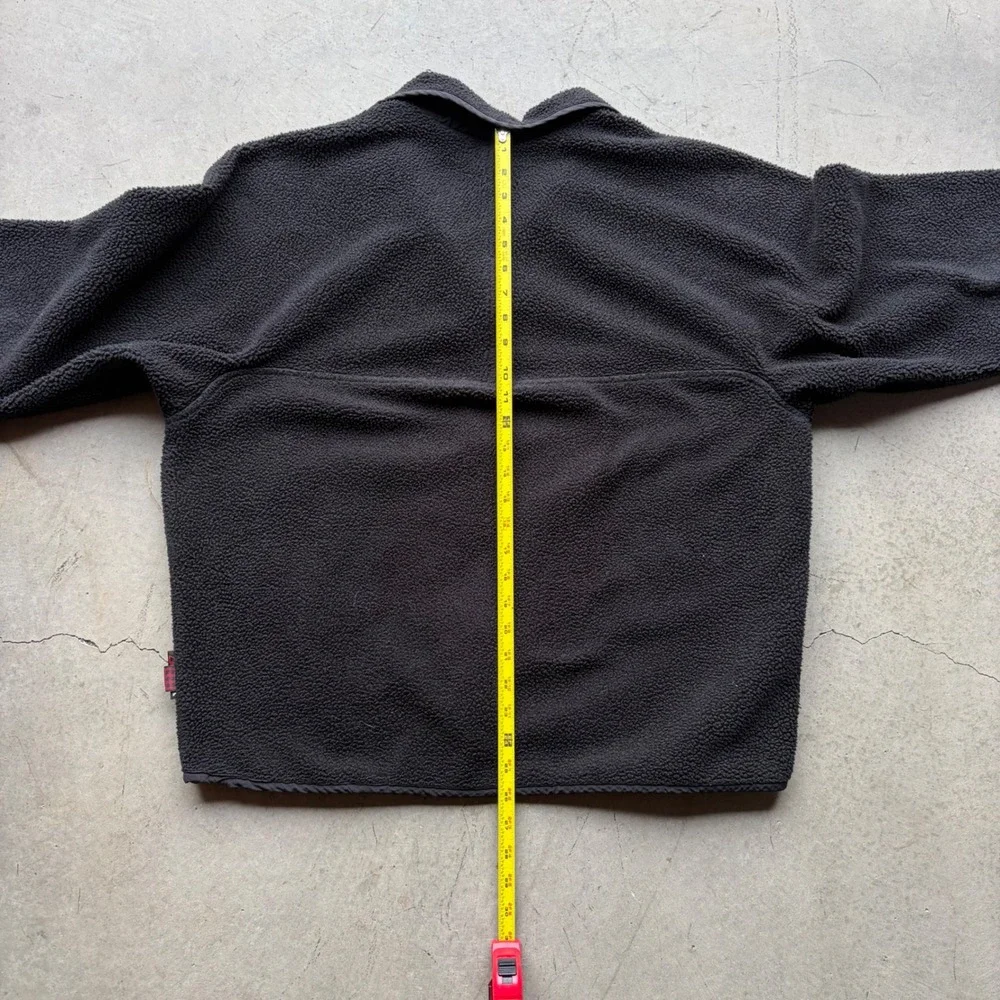 Woolrich Polartec Fleece Jacket Mens Large Black Full Zip Deep Pile